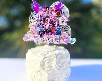 Kpop Demon Hunters Cake Topper, Personalized Birthday Topper, Custom Name & Age Topper, Glitter Party Decor, Music Theme Cake