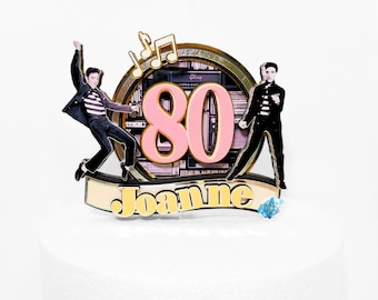 Elvis Cake Topper, Elvis Cake Decorations, Music Cake Topper, Rock & Roll 80th Birthday Cake Topper, Custom 80th Birthday Cake Topper