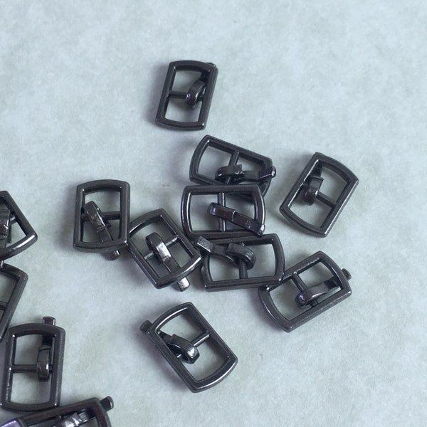 Miniature Belt Buckles 7 x 10.5 mm,  5 count, DIY Doll Clothes, Sewing, Craft, clip fastening, Jeans, shoes,