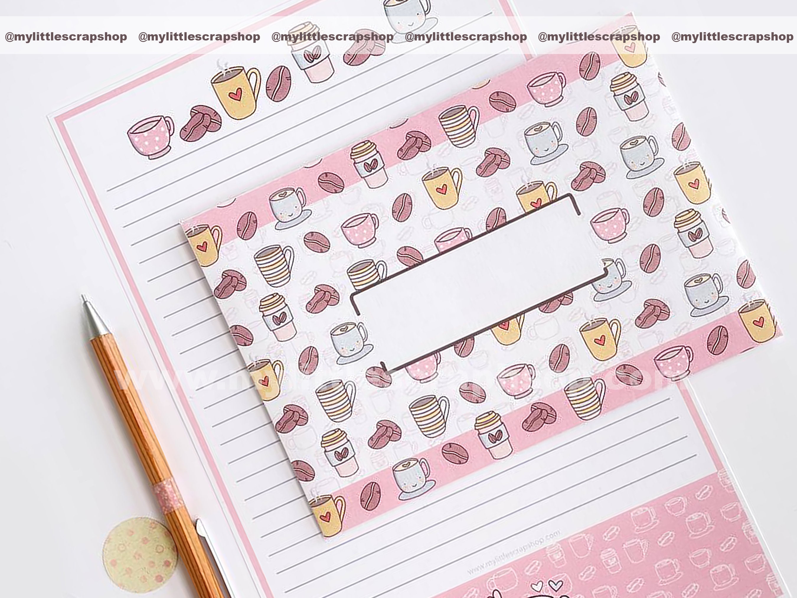 Printable Kawaii COFFEE STATIONERY SET Instant Download - Etsy