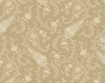 Blue Meadow 210784-0140 Tan Paisley by Laura Berringer for Marcus Fabrics - 100% Premium Quilt Shop Cotton