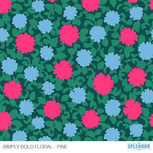 Splendor by 1/2 Yard - Pincushion Flower Pine PWAB167.PINEX by Amy Butler for Free Spirit - 100% Premium Cotton