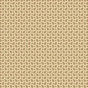 FRANKLIN A-8656-RN Fern Autumn Red Brown & Cream Fern Leaves by Kathy Hall for Andover Fabrics - Reproduction - 100% Premium Cotton