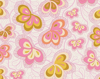 Fantasia FAN-3070 Magicfly’s Nest Charm by Sara Lawson for Art Gallery Pink Butterfly - 100% Premium Cotton