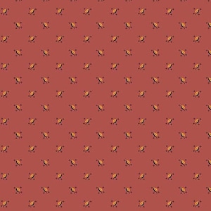 A-9002-N Faded Red Leaf - CHATHAM HALL by Kathy Hall for Andover - Civil War Reproduction - 100% Premium Quilt Cotton