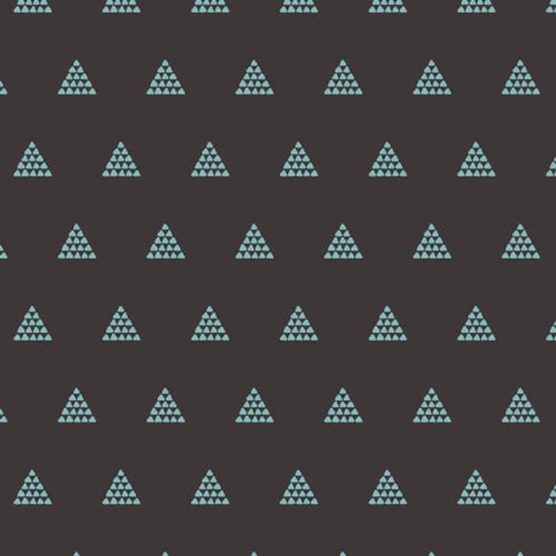 ETN 50043 Black Teal TRIANGLES by Pat Bravo for Art Gallery 100/% Premium Cotton Fabric ETNO Contempo Pyramids Ebony by 12 Yard