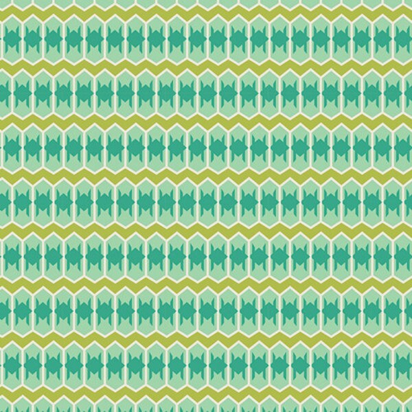 Safari Moon by 1/2 Yard - SFR-7708 Tribal Stripe Grassy by Art Gallery - Teal Mint and Olive Green - 100% Premium Cotton