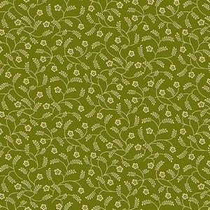 Thicket Moss Green Tonal- HOLLY BERRY by Kathy Hall for Andover A-8547-G Reproduction - 100% Premium Quilt Cotton