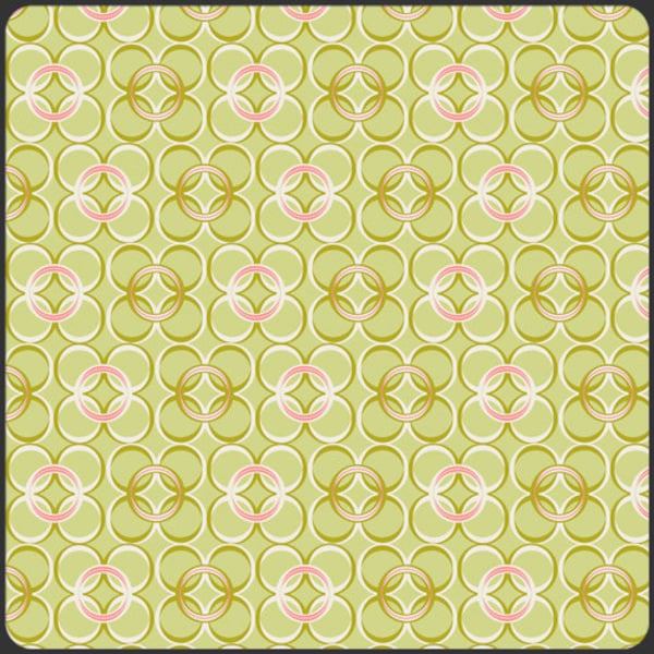 Mod Rings Coquette CO-9207 for Art Gallery Fabrics - Lime Green Pink White Circles - 100% Premium Cotton