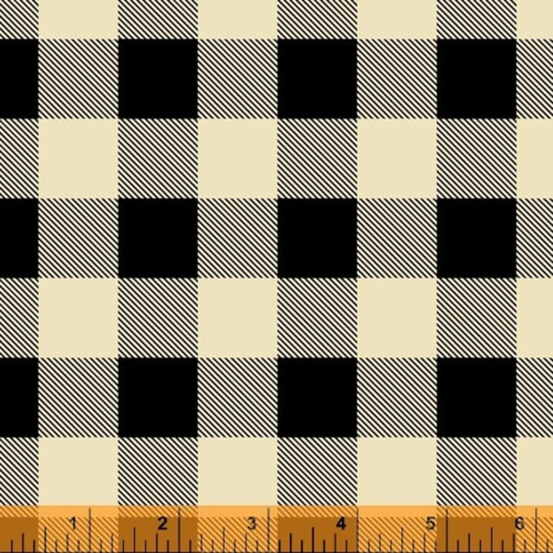 Dad Plaids by 1/2 Yard 51869-5 Black and Cream Buffalo Plaid by
