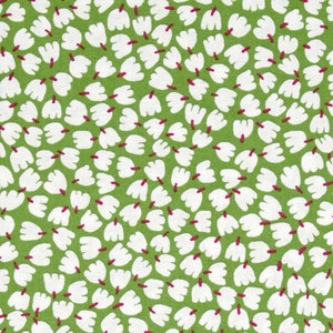 Flower Buds Lime - Dear Stella Blossoms - Stella 645 Lime Green and White - 100% Premium Cotton