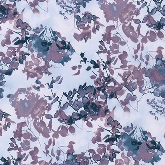 Enchanted Pines by the 1/2 Yard - Dawn for Robert Kaufman ACY-15468-208 Dawn - Lavender and Purple Leaves - 100% Premium Cotton
