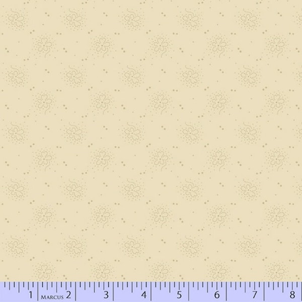 Mood In Blue 0725-0141 Dottie Flower Cream by Paula Barns for Marcus Fabrics - Civil War Reproduction - 100% Premium Cotton - FQ in Stock