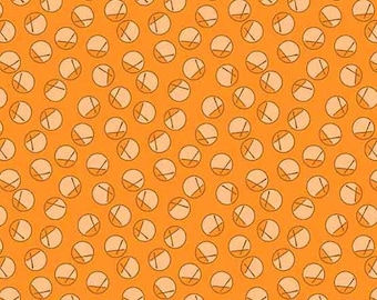 Andover A-8974-O Adeline Orange Circles by Kathy Hall - Orange Tonal 1930's Reproduction - 100% Premium Cotton