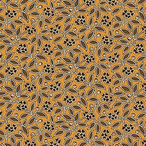 CHATHAM HALL A-8998-N Pompoenbloemen - oranjebruin door Kathy Hall for Andover - Reproductie burgeroorlog - 100% premium katoen