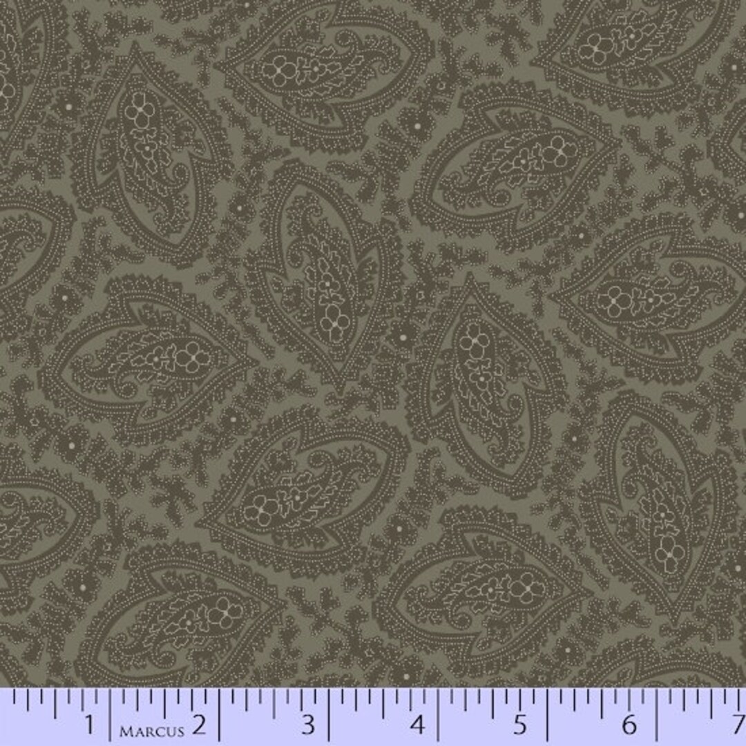 Rustic Putty Pattern Grey Paisley Putty and Mortar Stone Grey 2530-0144 for Marcus Fabrics - FREE ...