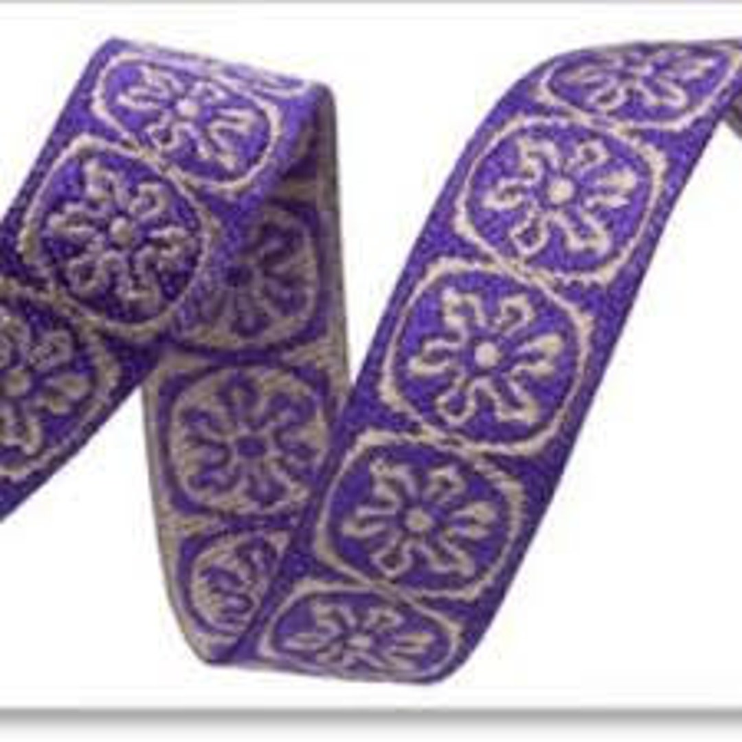 10 MM 3/8 Inch Woven Jacquard Trim by Anna Maria Purple 2 Sided Spinning Wheel Collection Lilac