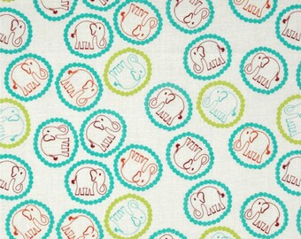 Olifanten door 1/2 Yard - Lane Bouncing Elephants Blueberry van Valori Wells Bridgette for Free Spirit Fabric - 100% Premium Katoen