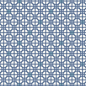 Latticework Azure Art Gallery Fabrics Drift DFT-5304 Latticework Azure - Navy and White - 100% Premium Cotton - Pre-WASHED - FQ in Stock