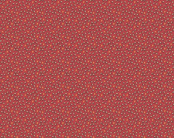 Beckwith A 8307 OR Red Ditsy by Kathy Hall for Andover - Civil War Reproduction Fabric - 100% Premium Quilt Shop Cotton