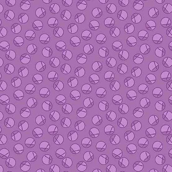 Andover Adeline Purple Circles A-8974-P by Kathy Hall - Purple Tonal 1930's Reproduction - FREE Quilt Pattern - 100% Premium Cotton