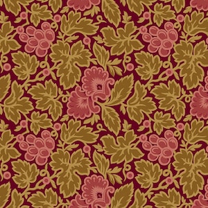 ROCHESTER Grapes red and brown A-9127-R by Di Ford-Hall Red Brown by Andover Fabrics - 100% Premium Quilt Shop Cotton Fabric