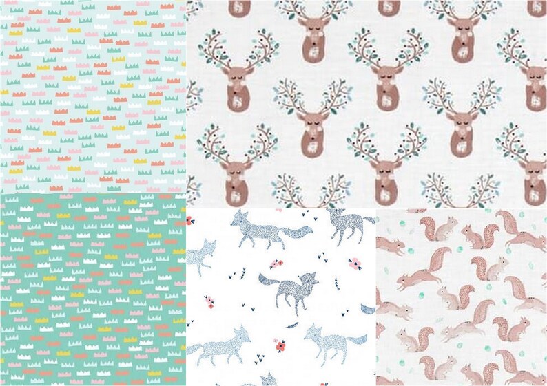 Pine Grove Sleeping Deer Christmas Deer by the 12 Yard Dear Stella 701 White 100/% Premium Cotton