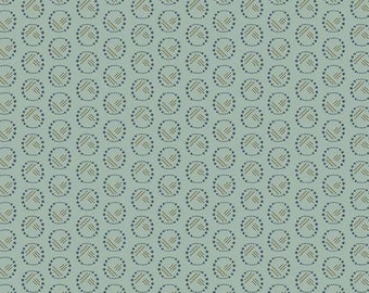 Puede incluir: Un patrón sin costuras con un diseño repetitivo de círculos azules y dorados sobre un fondo azul claro. Los círculos están delineados con una fila de pequeñas estrellas y contienen un patrón de cruz.