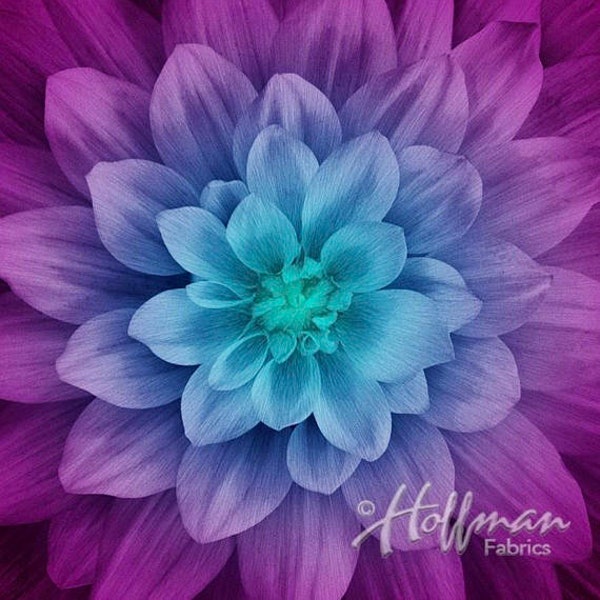 Dream Big Aurora P4389 by Hoffman - Digital Print Fabric Panel - Purple and Blues - 44" x 44" - 100% Premium Cotton