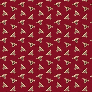 REVEILLE Red Shields Eagles A-8979-NR van Kathy Hall voor Andover - Amerikaanse reproductie - 100% premium quiltkatoen - Veelgestelde vragen op voorraad