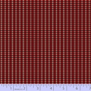 Bristle Creek Farmhouse by Paula Barnes for Marcus - R22 7897-0111 Red Black Plaid - Reproduction Civil War - 100% Premium Cotton