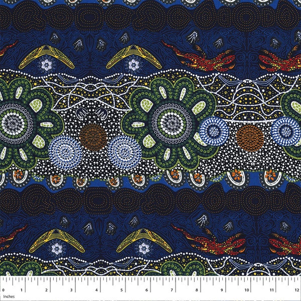 Original Aboriginal Art Design Apparel Home Country Green HCG by Tamara Murray May - M&S Textiles Australia - 100% Premium Cotton