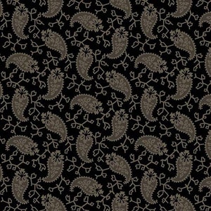 Thoroughbreds Bandana Black and Grey Paisley - A-8677-K by Two Can Art  for Andover - 100% Premium Cotton