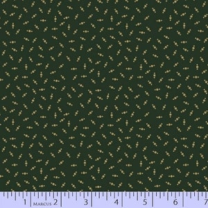 Bristle Creek Farmhouse by Paula Barnes for Marcus - R22 7895-0114 Green Tan - Civil War Reproduction - 100% Premium cotton