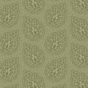 Evelyn for Whistler Studios for Windham Fabrics - 41985-2 Green Lace Leaves- 100% Premium Premium Cotton Fabric