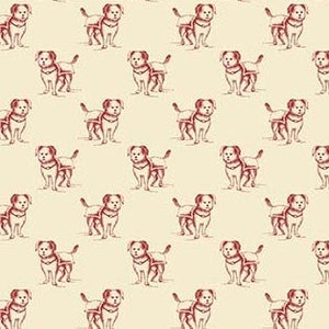 Yarra Valley A-9034-R Dogs Red di Max & Louise per Andover Fabrics - 100% cotone di riproduzione di prima qualità