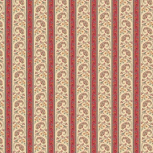 Beckwith A-8305-O Orange Paisley Stripe by Kathy Hall for Andover Fabric -  Reproduction - 100% Premium Quilt Shop Cotton