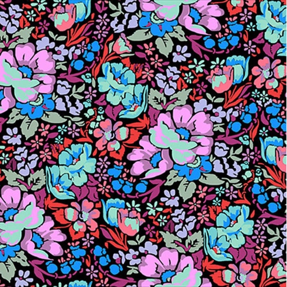 Anna Maria Horner by 1/2 Yard - PWAH083.VELVE Floral Retrospective Overachiever Velvet Floral from Free Spirit Fabrics - 100% Premium Cotton