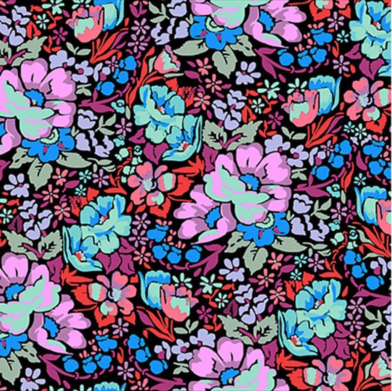 Anna Maria Horner by 1/2 Yard - PWAH083.VELVE Floral Retrospective Overachiever Velvet Floral from Free Spirit Fabrics - 100% Premium Cotton image 1