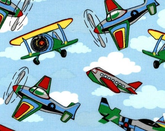 Airplanes in the Clouds by Santee Works Fabrics BD-49228-A01 - Juvenile - 100% Cotton Fabric