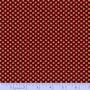 Bristle Creek R22 7896-0111 Farmhouse Red Yellow Floral Buds by Paula Barnes for Marcus - Civil War Reproduction - 100% Cotton