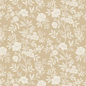 Andover/Makower Fabric - DREAM TP-1868-Q Flower Trail Cream - Free Quilt Pattern Link - 100% Premium Cotton