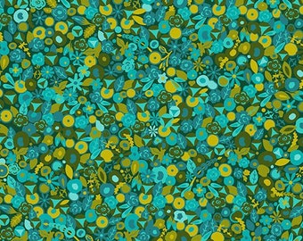 Road Trip A-8902-T by Alison Glass for Andover Fabrics - Teal and Olive Green - 100% Premium Cotton