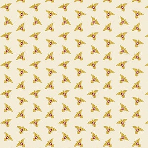 REVEILLE A-8979-L Cream Sheilds Eagles van Kathy Hall voor Andover Fabrics - Reproductie Americana - 100% Premium Katoen