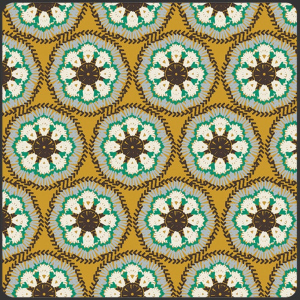 BIJ-5703 Bijoux Dancing Harvest Wheat for Art Gallery Fabric - Gold Green brown - 100% Premium Cotton