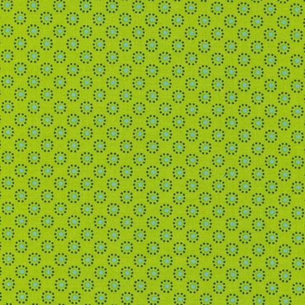 Paintbrush Studios Woodland Friends Polka Dots Lime Green and Blue 120 13691 - 100% Premium Quilt Shop Cotton