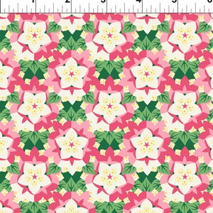 Rhododendron Deco State by Jason Yenter for In The Beginning - 48 DSF1 West Virginia State Flower - 100% Premium Cotton