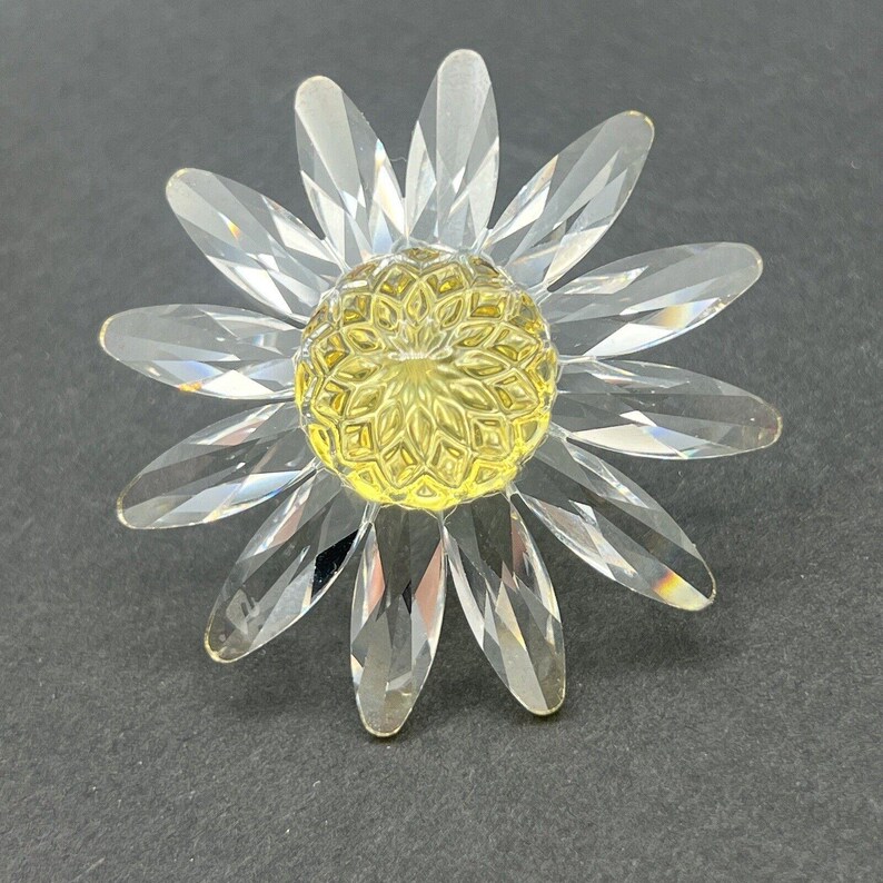 Swarovski Crystal Yellow Marguerite Daisy Flower Figurine Cake Topper