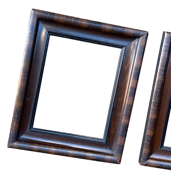 Set 2 Tigerwood Maple Dark Wood Picture Frames AS-IS 11 x 13" Holds 7 x 9