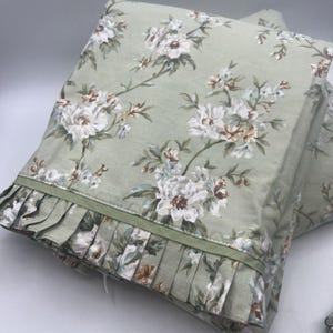 Waverly Garden Room Twin Sheet Set Sage Green Carolina Magnolia Floral Ruffled